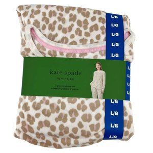 Kate Spade | Women's Pyjama Set | Tan & Pink | Cheetah Print | Various Sizes
